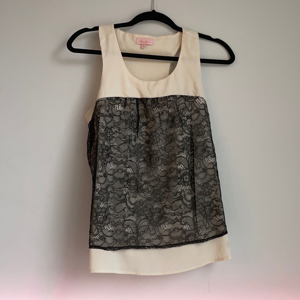Lace Overlay Tank Top